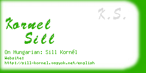 kornel sill business card