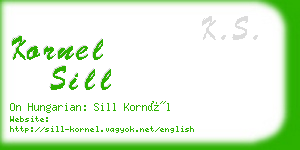 kornel sill business card